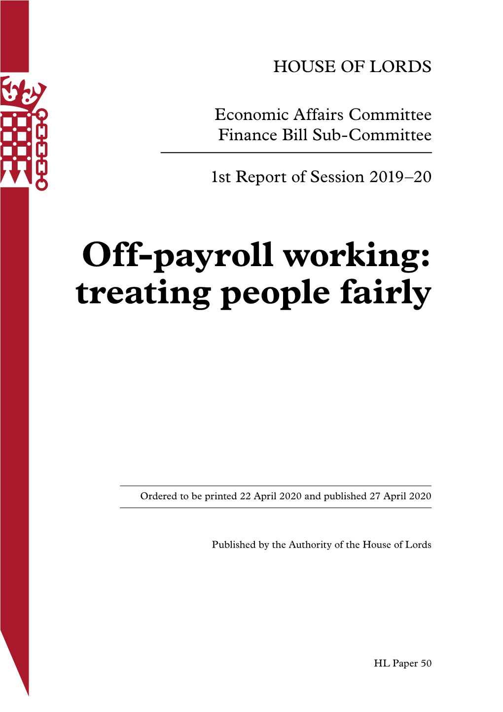 Off-Payroll Working: Treating People Fairly