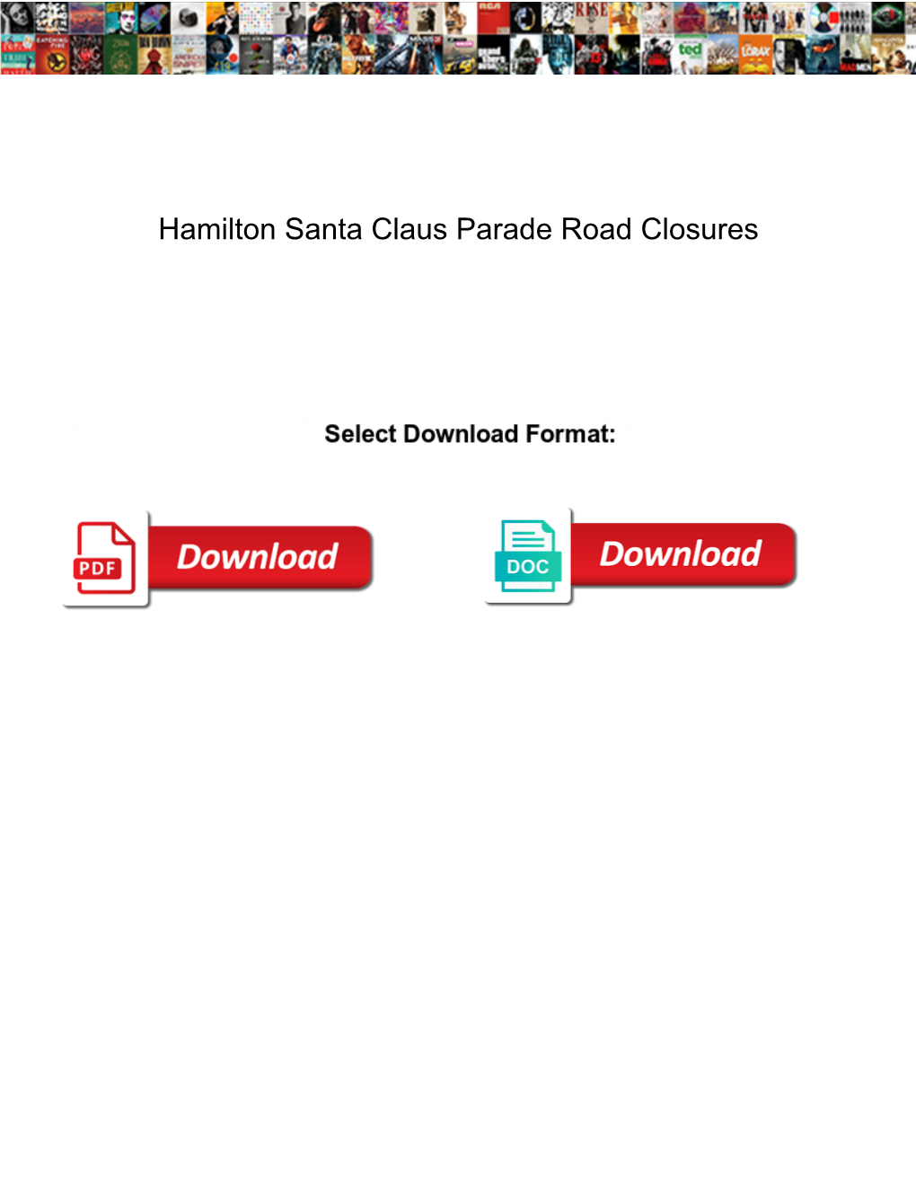 Hamilton Santa Claus Parade Road Closures