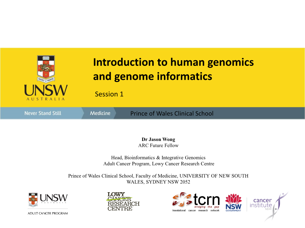 Introduction to Human Genomics and Genome Informatics