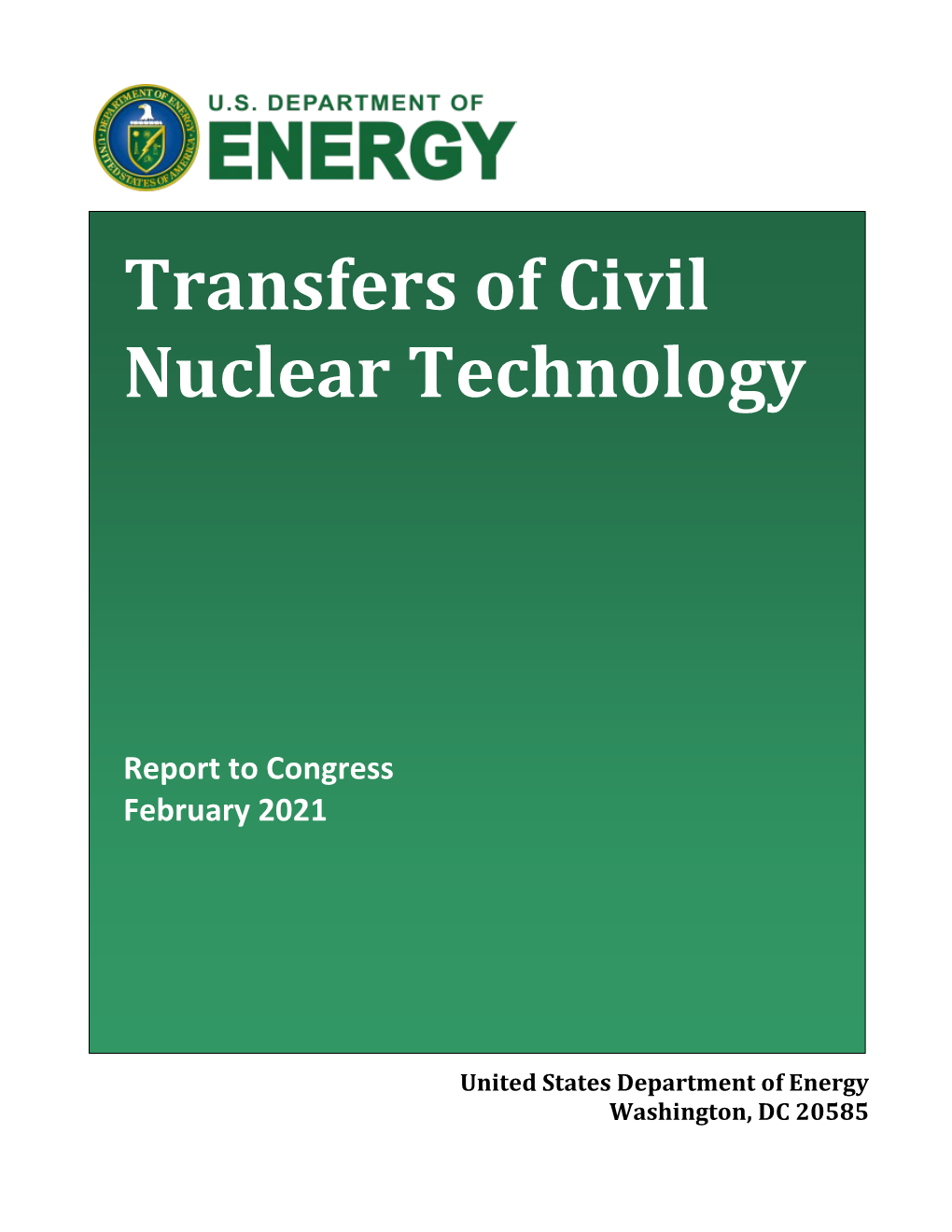 Transfers of Civil Nuclear Technology