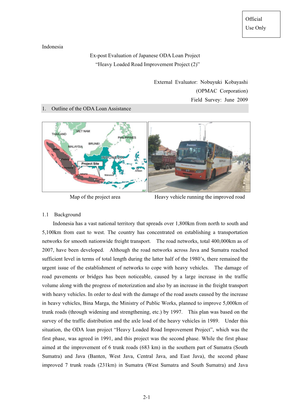 2-1 Indonesia Ex-Post Evaluation of Japanese ODA Loan Project