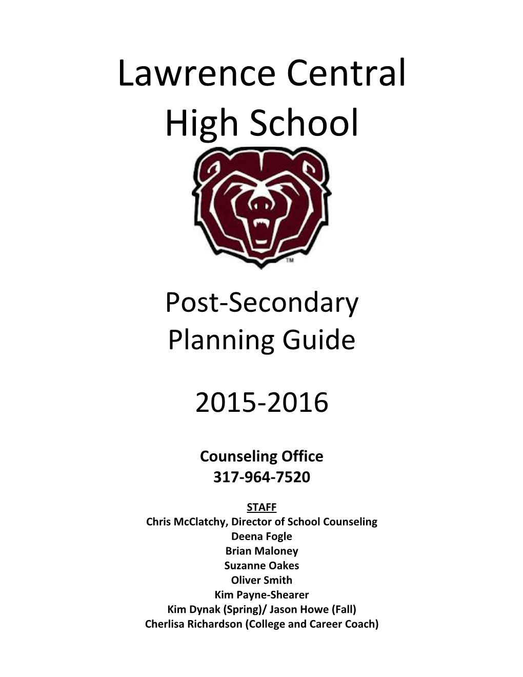 Post-Secondary Planning Guide 2015-2016