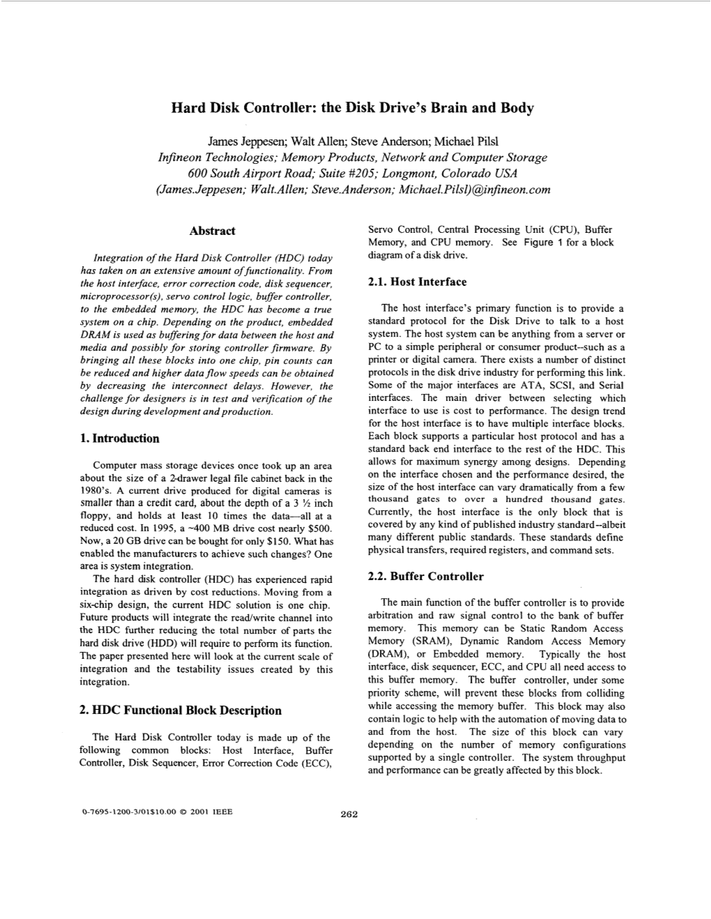 Hard Disk Controller: the Disk Drive's Brain and Body