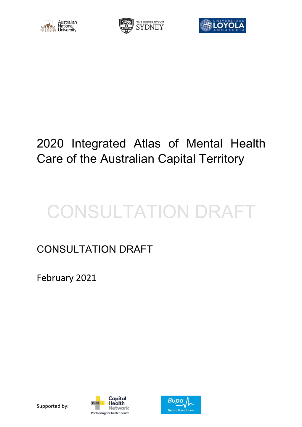 2020 Integrated Atlas of Mental Health Care of the Australian Capital Territory