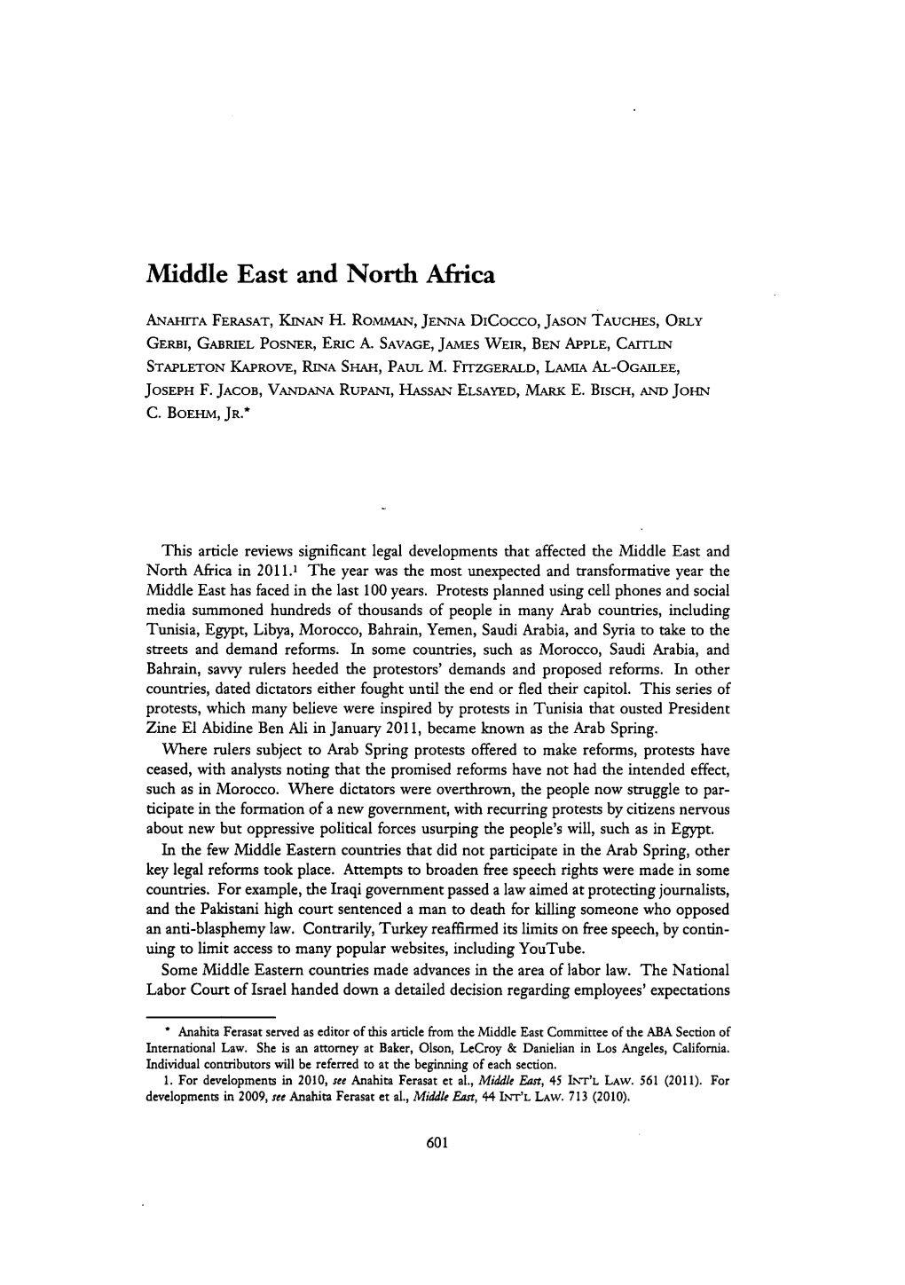 Middle East and North Africa