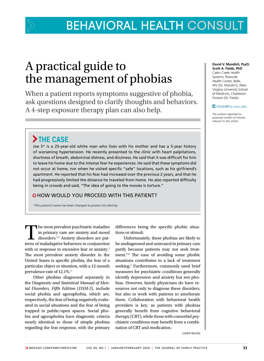 A Practical Guide to the Management of Phobias