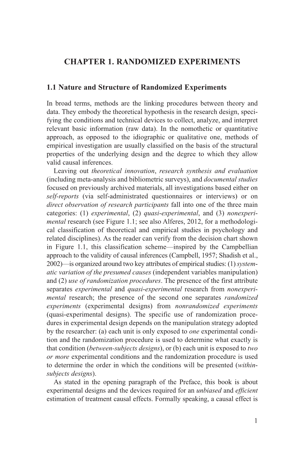 Chapter 1. Randomized Experiments