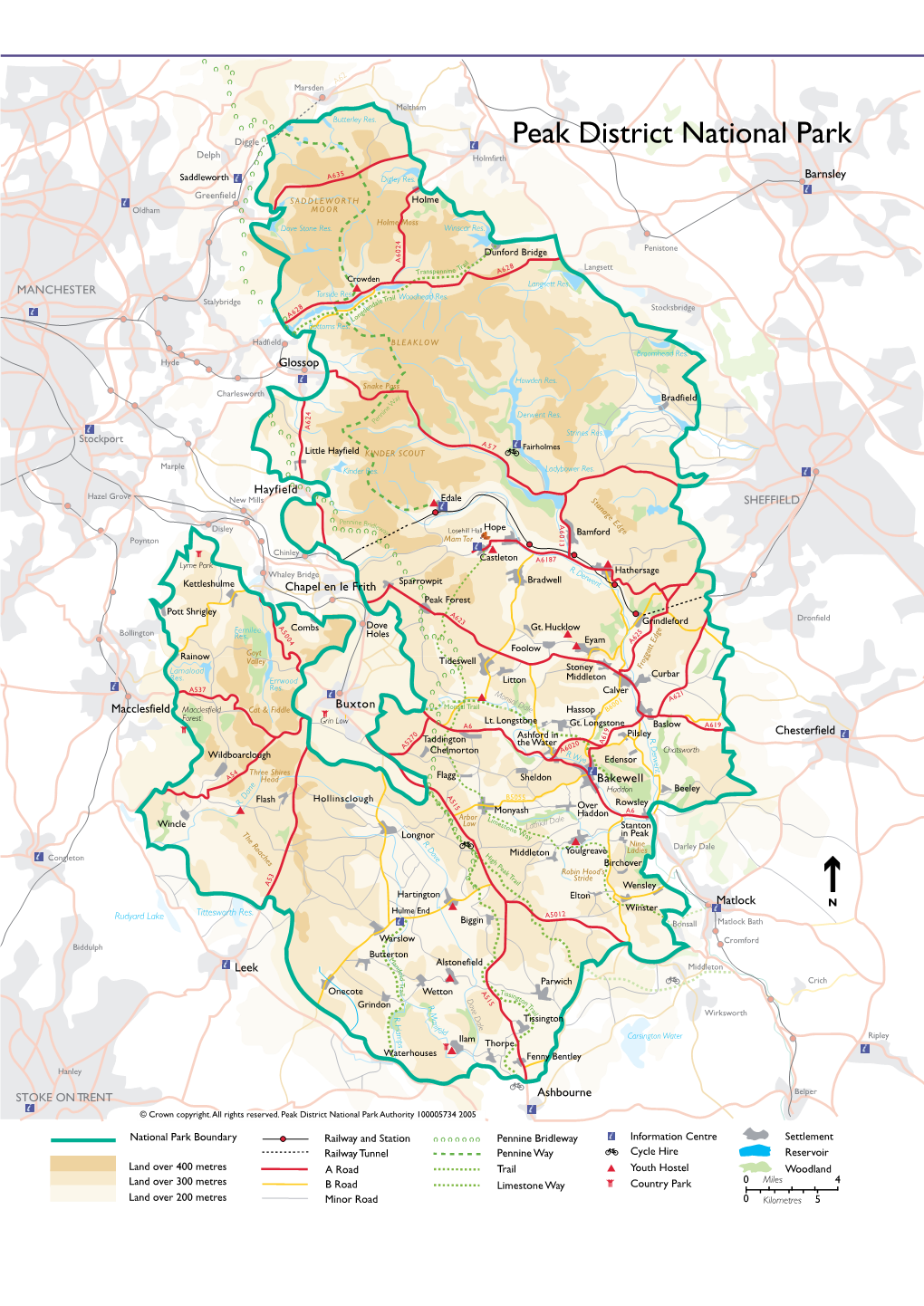 Map of Peak District National Park Settlements