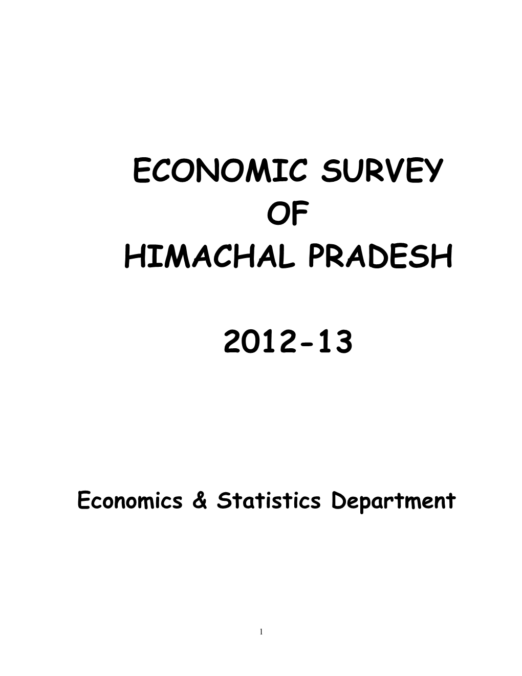 Economic Survey of Himachal Pradesh 2012-13