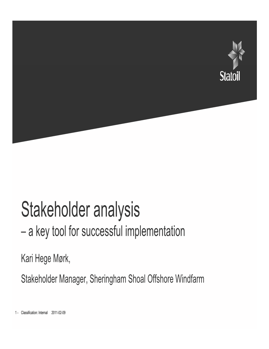 Stakeholder Analysis – a Key Tool for Successful Implementation