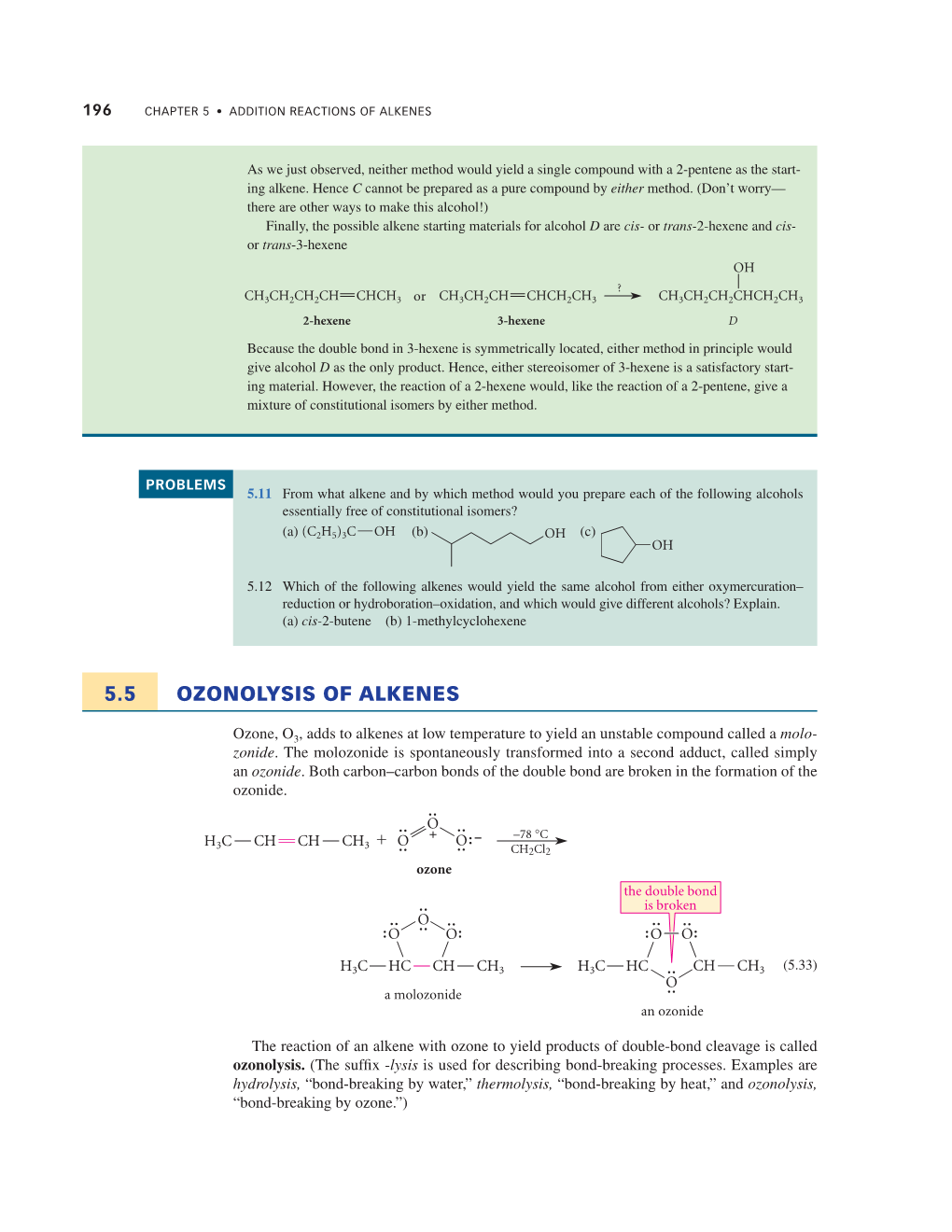 5.5 Ozonolysis of Alkenes