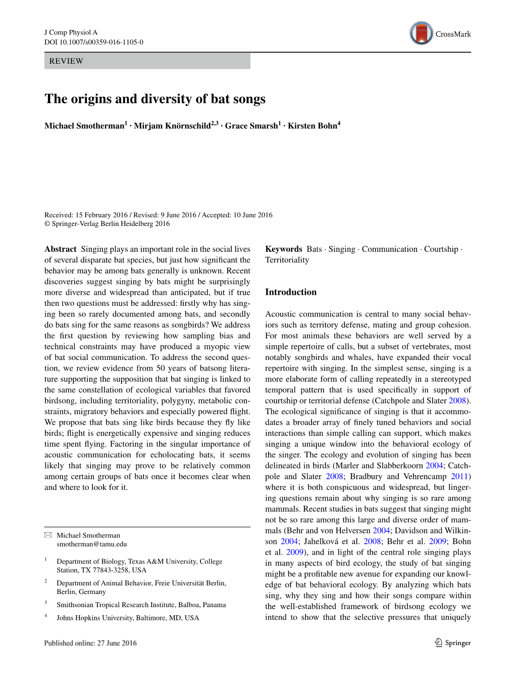 The Origins and Diversity of Bat Songs