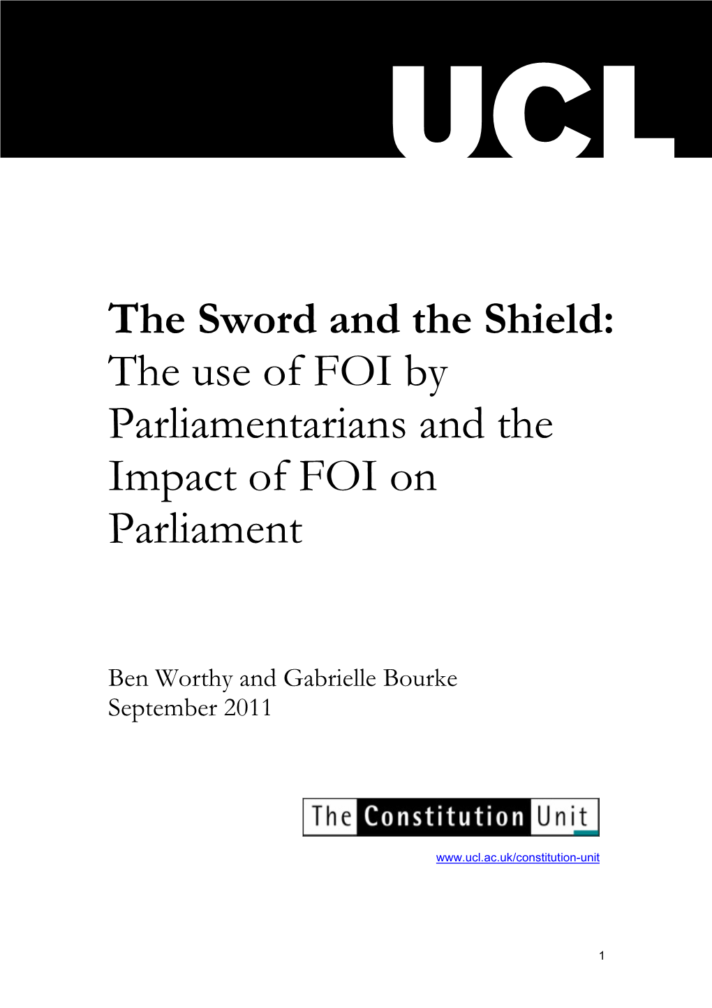 The Use of FOI by Parliamentarians and the Impact of FOI on Parliament