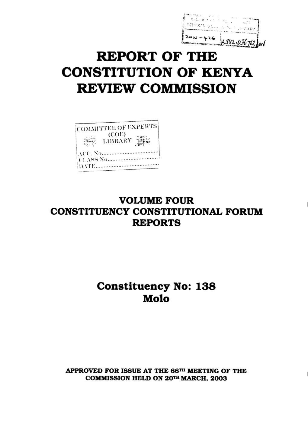 Report of the Constitution of Kenya Revieut Commission