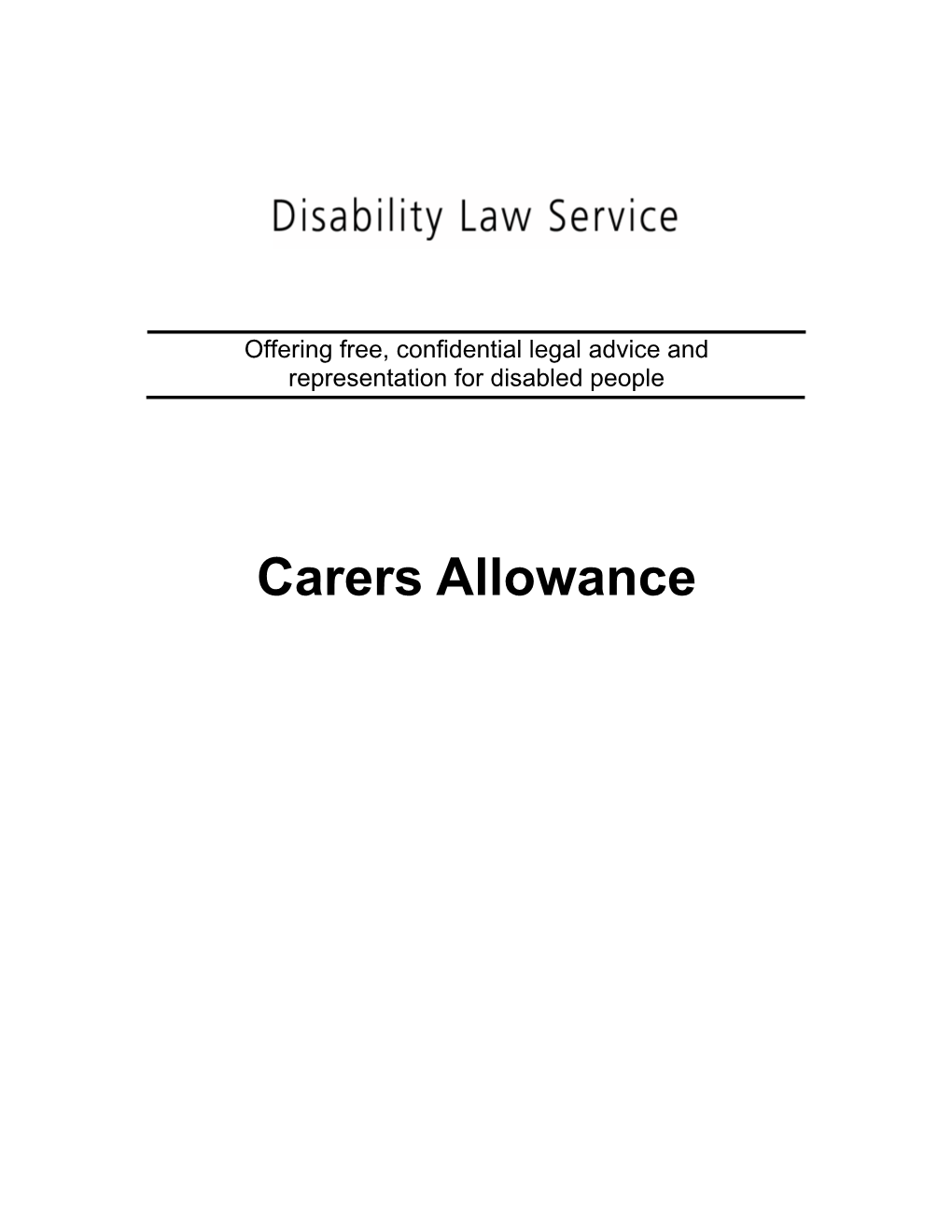 Carers Allowance Carers Allowance