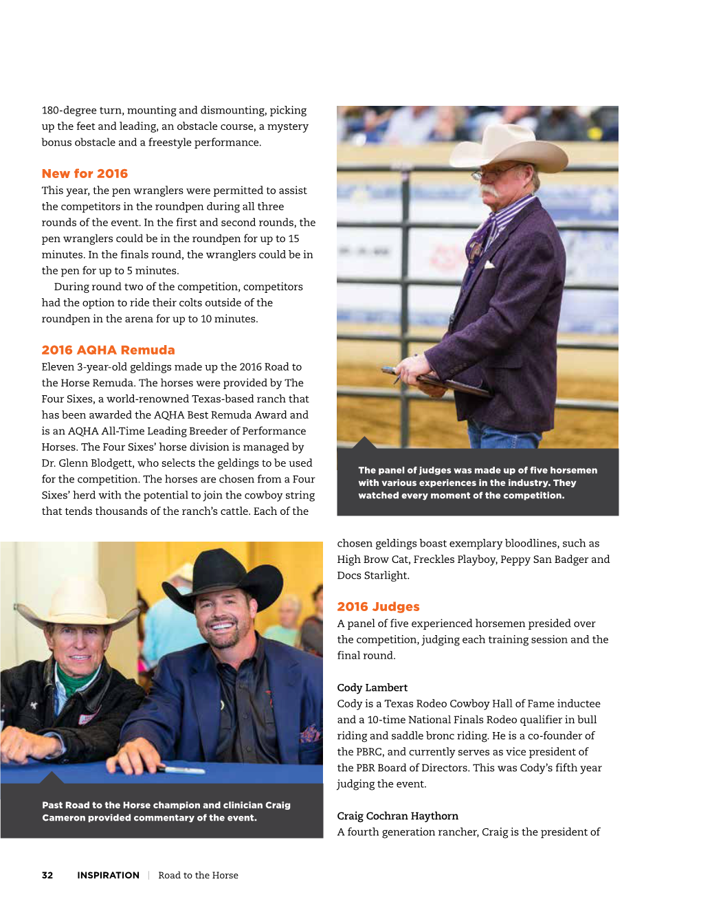 New for 2016 2016 AQHA Remuda 2016 Judges