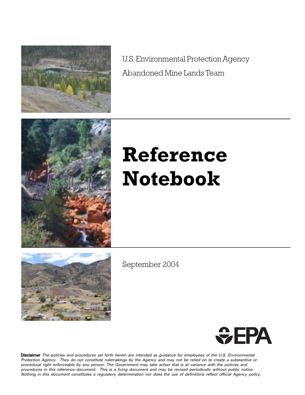 Abandoned Mine Lands Team Reference Notebook