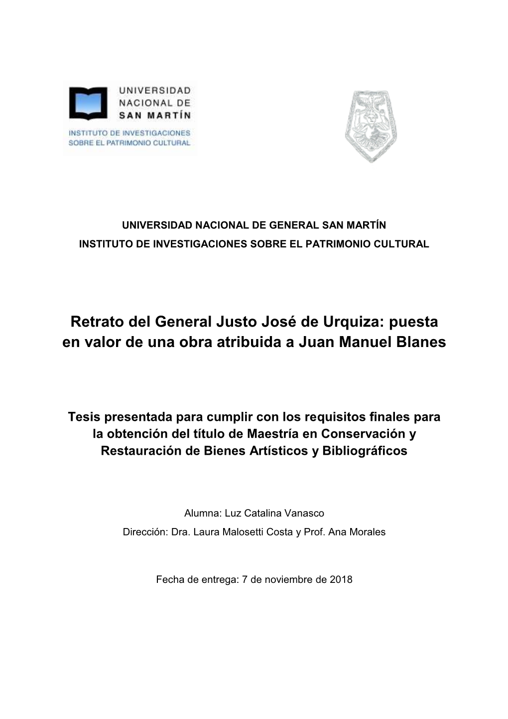 Puesta En Valor De Una Obra Atribuida a Juan Manuel Blanes