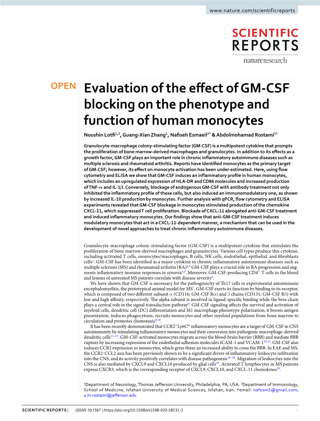 Evaluation of the Effect of GM-CSF Blocking on the Phenotype And