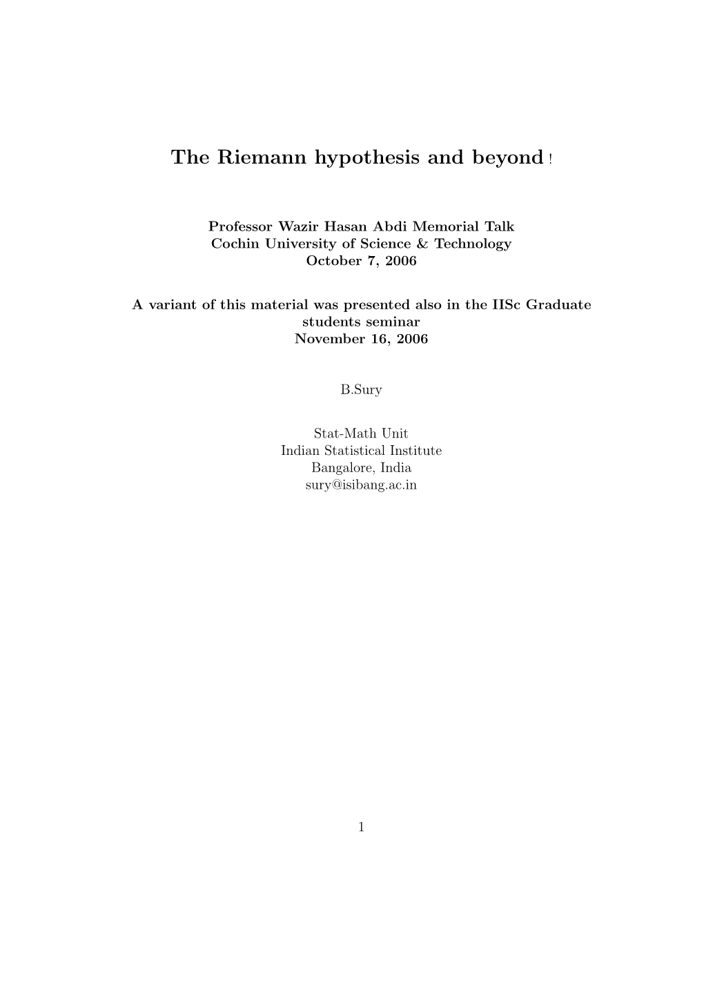 Primes and Riemann Hypothesis