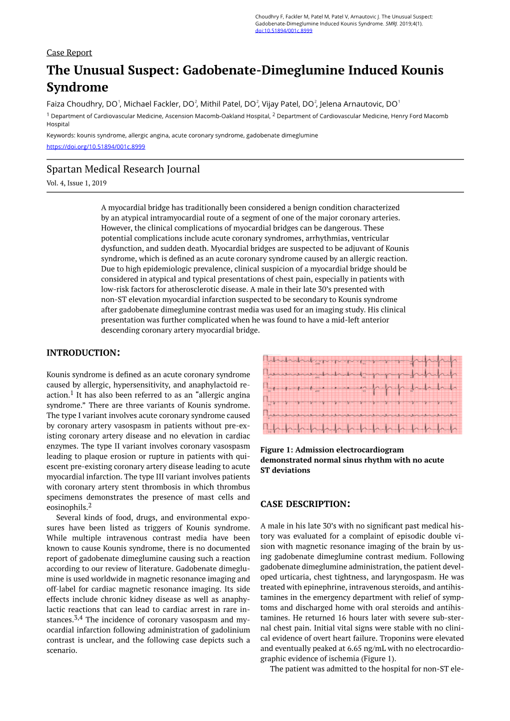 Gadobenate-Dimeglumine Induced Kounis Syndrome