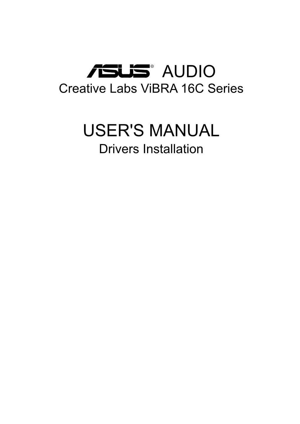 Audio User's Manual