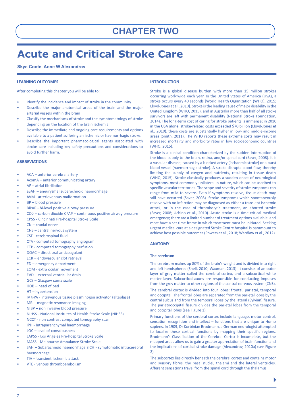 Acute and Critical Stroke Care