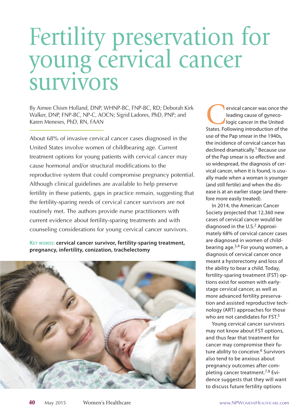 Fertility Preservation for Young Cervical Cancer Survivors