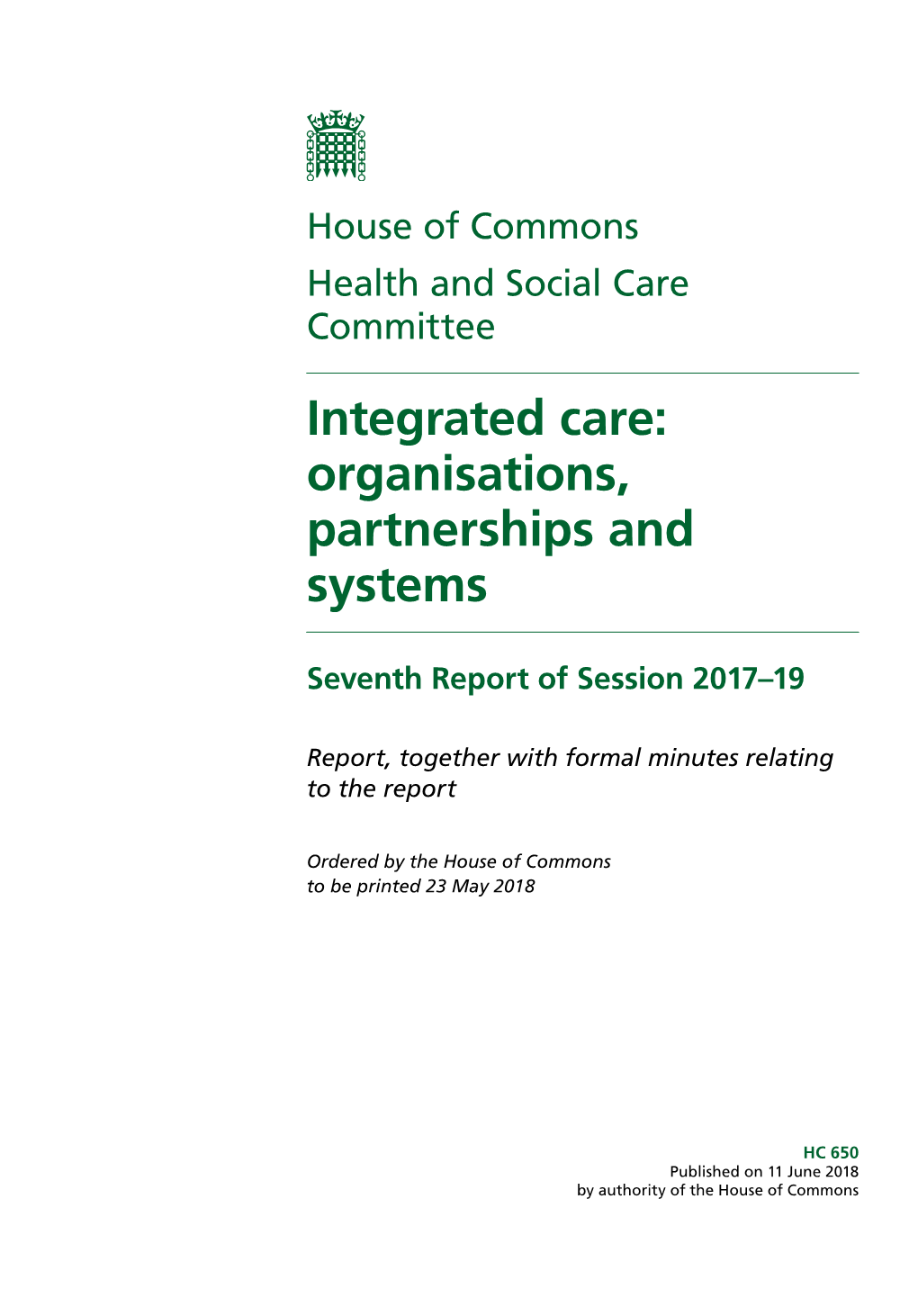 Integrated Care: Organisations, Partnerships and Systems
