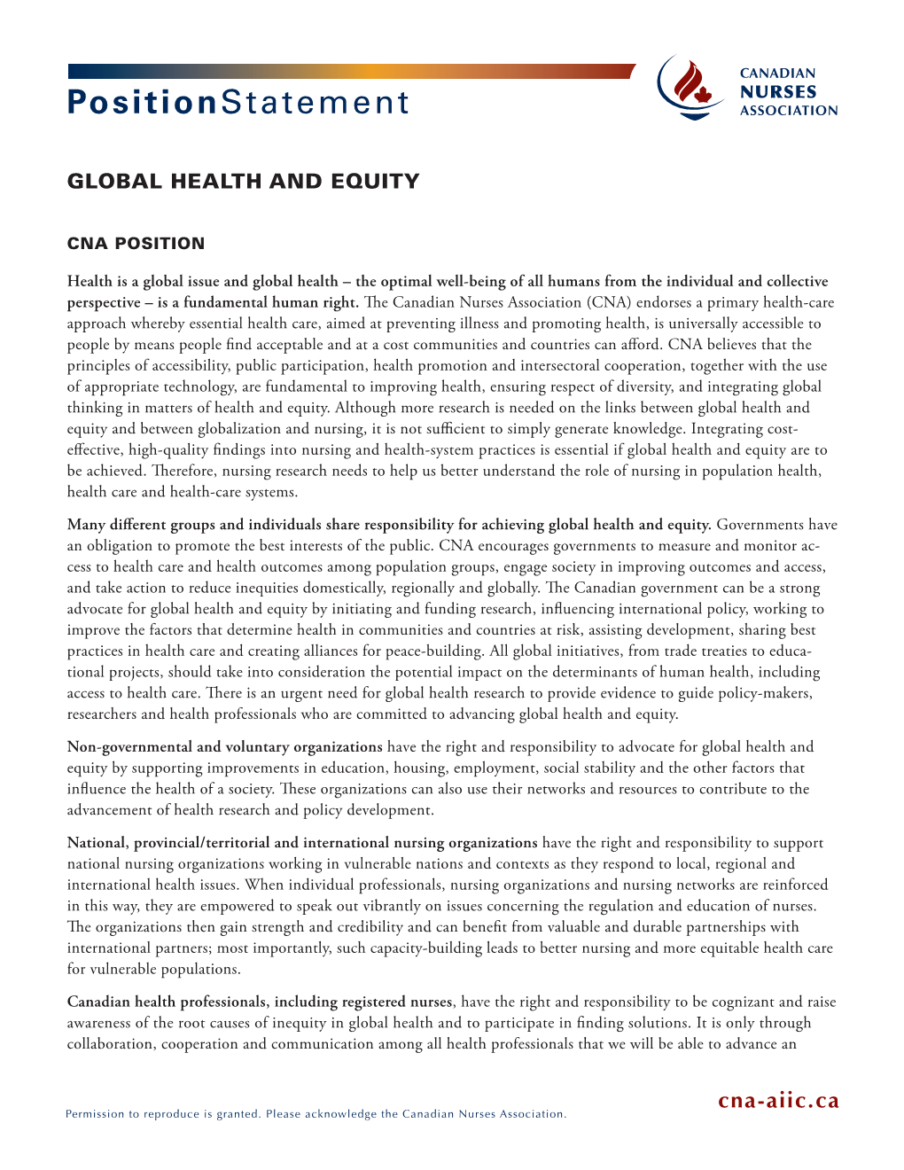 Global Health and Equity