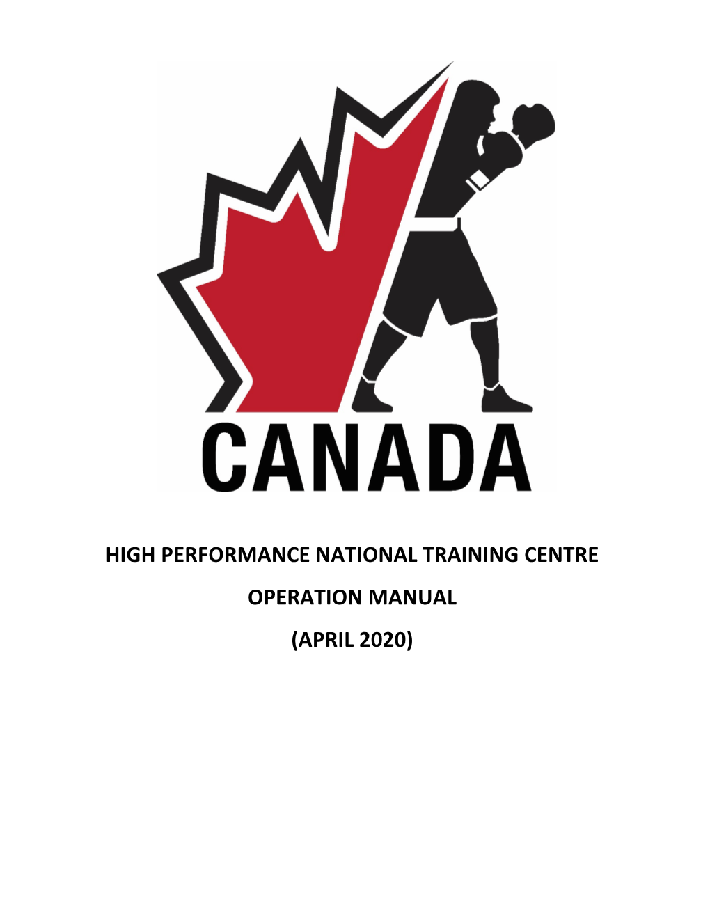 High Performance National Training Centre Operation Manual (April 2020)