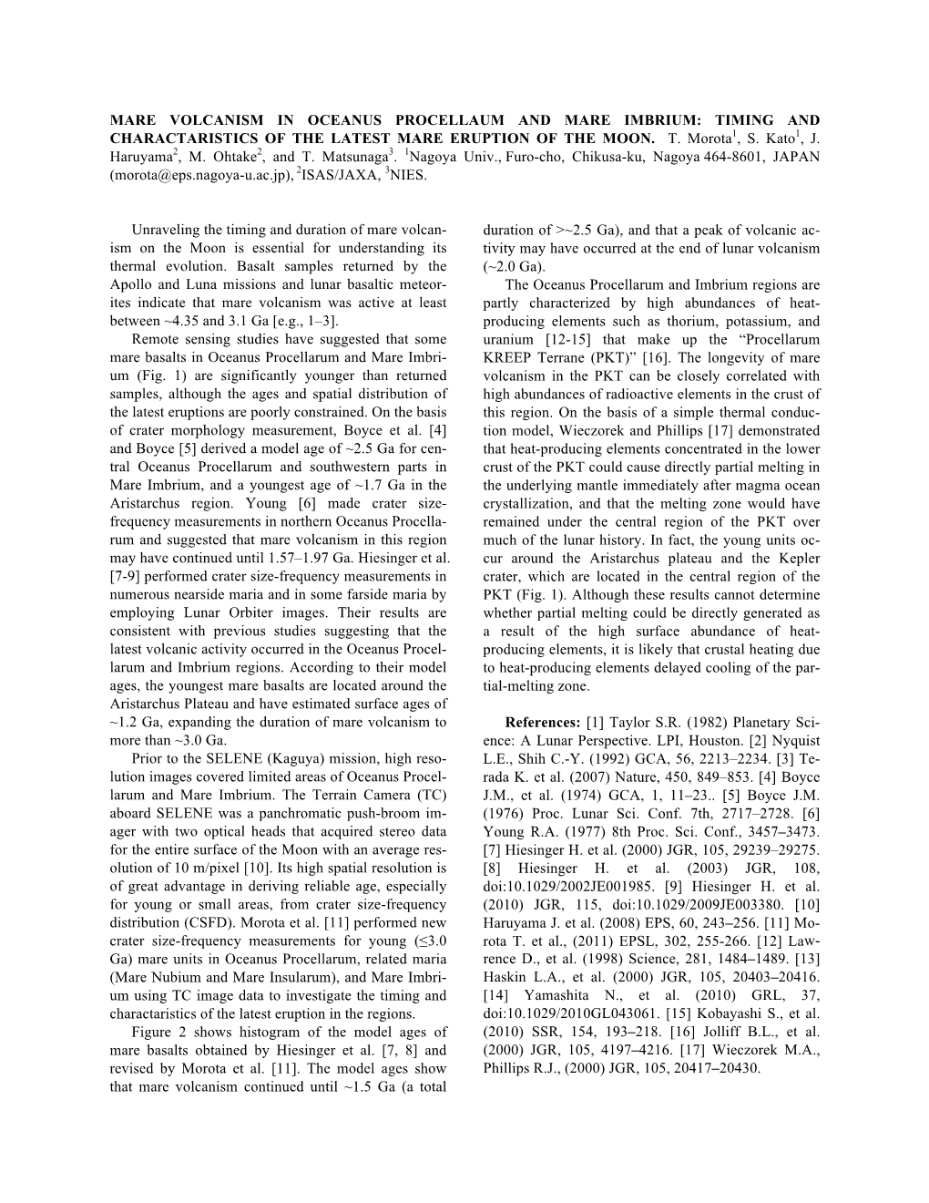 Mare Volcanism in Oceanus Procellarum and Mare Imbrium