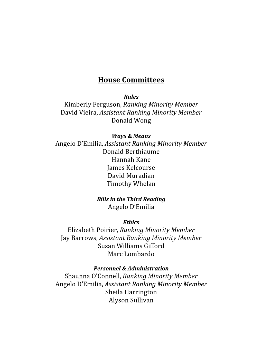 House Committees