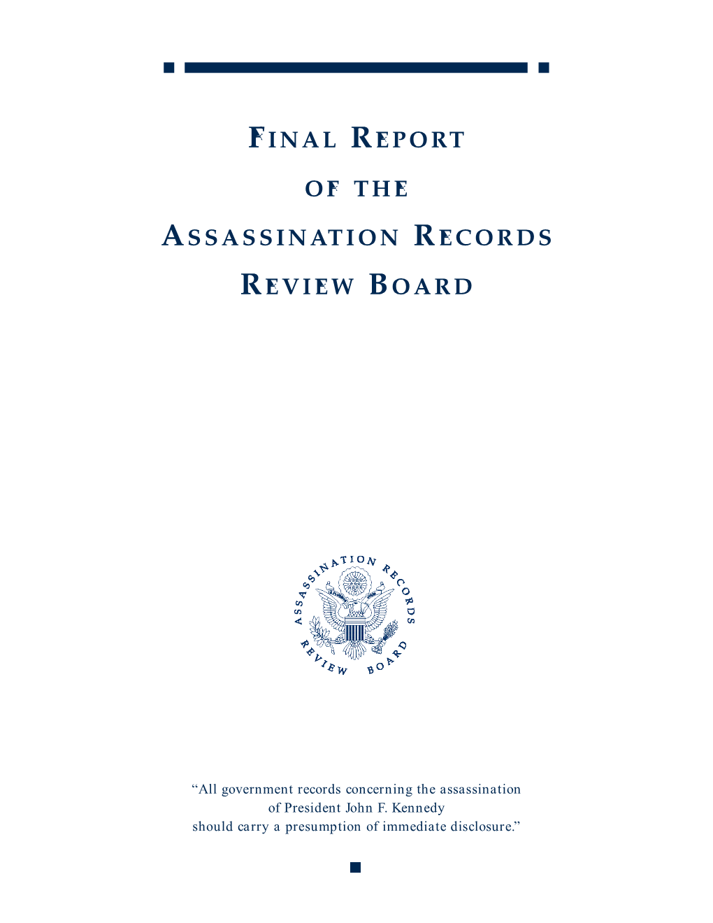 Final Report of the ARRB