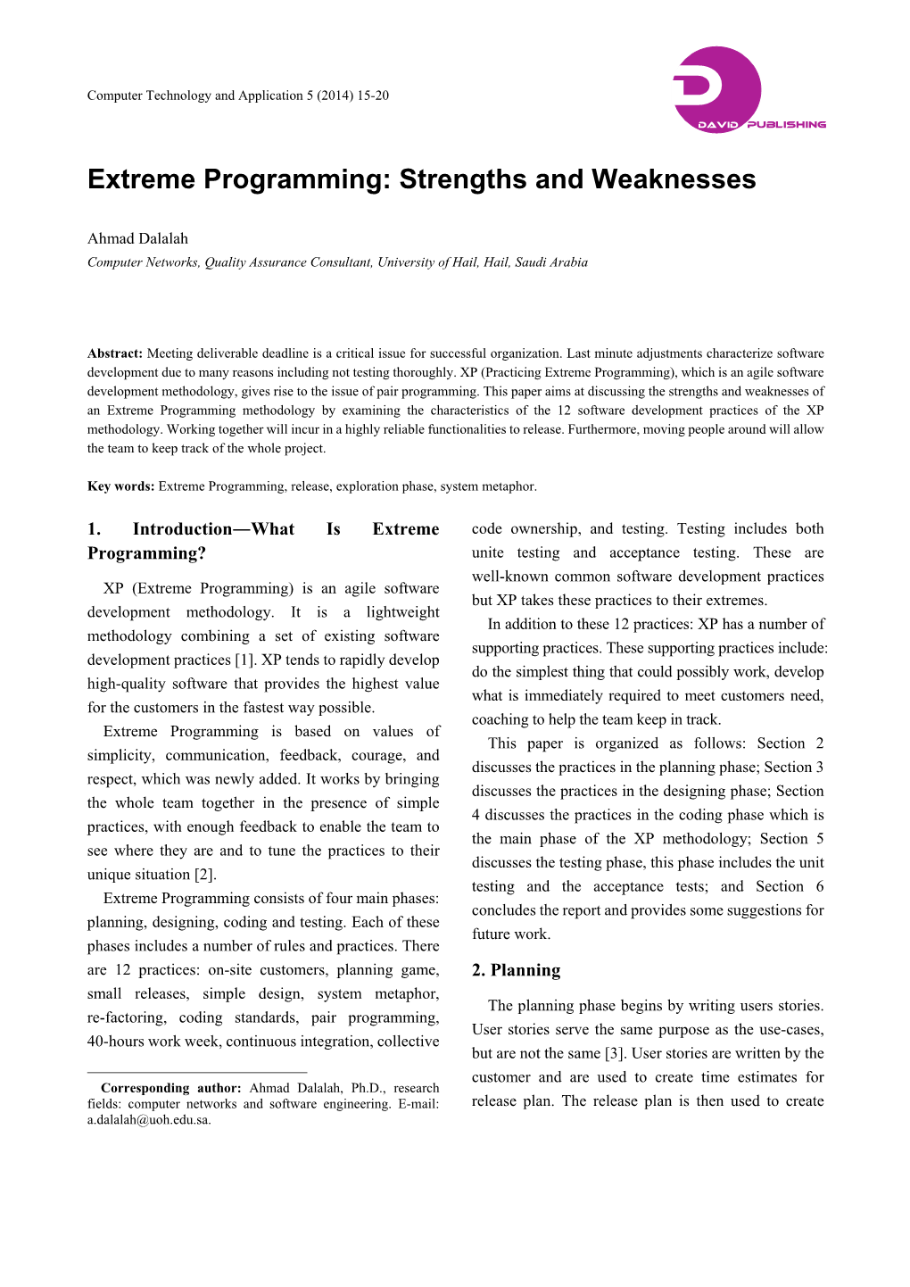 Extreme Programming: Strengths and Weaknesses