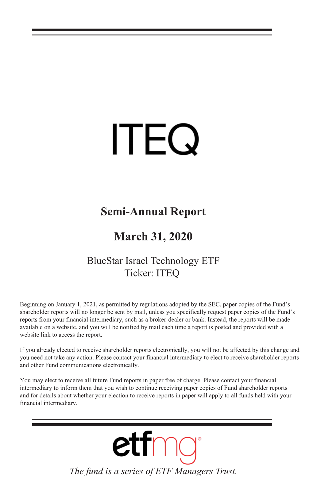 Semi-Annual Report March 31, 2020