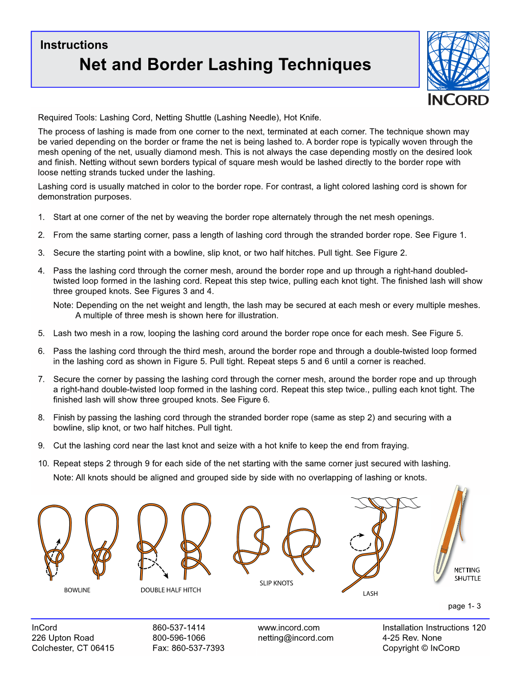 Net and Border Lashing Techniques