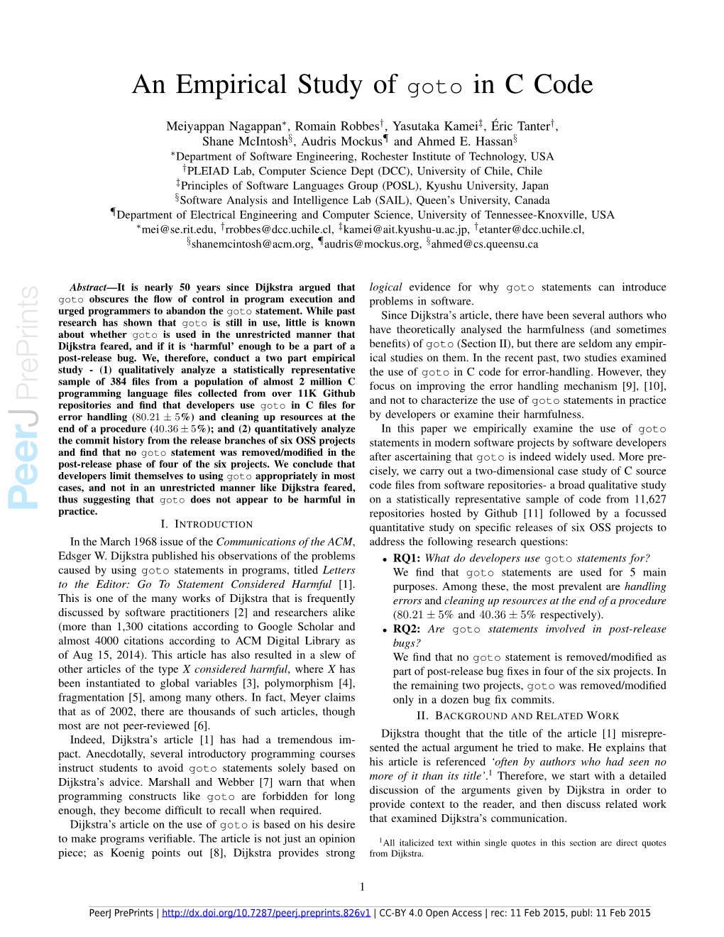 An Empirical Study of Goto in C Code