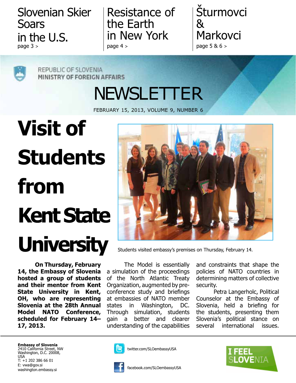 Visit of Students from Kent State