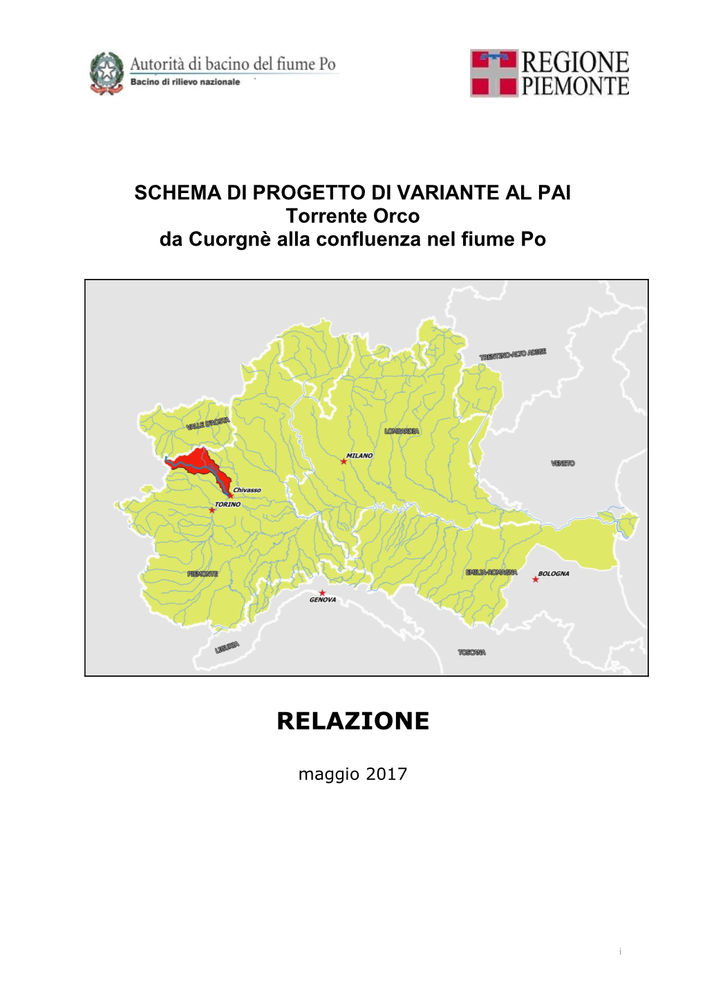 SCHEMA DI PROGETTO DI VARIANTE AL PAI Torrente Orco Da Cuorgnè Alla Confluenza Nel Fiume Po