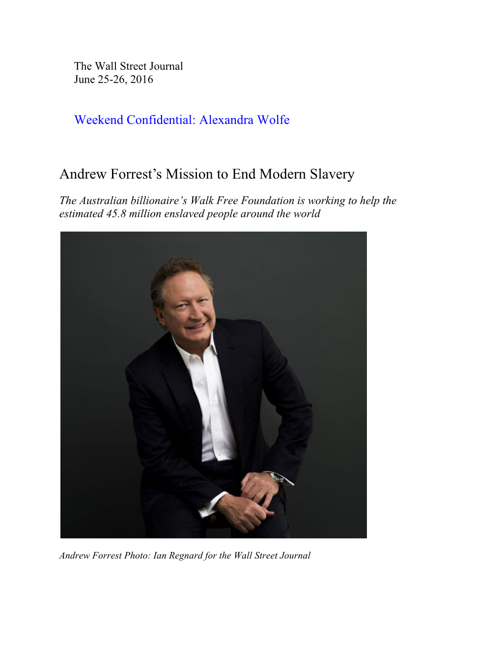 Andrew Forrest's Mission to End Modern Slavery