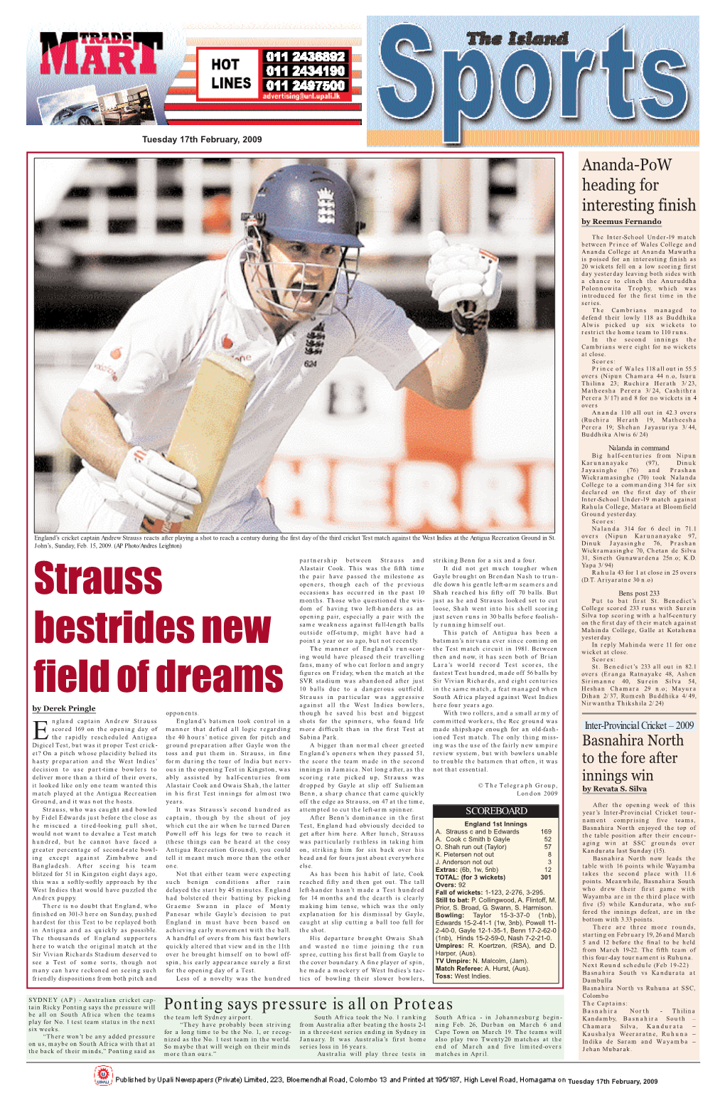 Strauss Bestrides New Field of Dreams