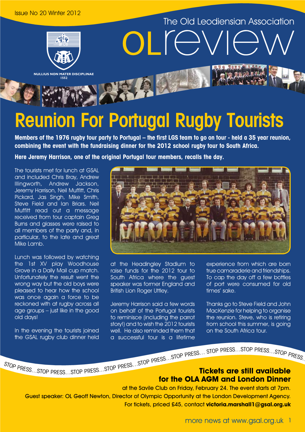 Reunion for Portugal Rugby Tourists