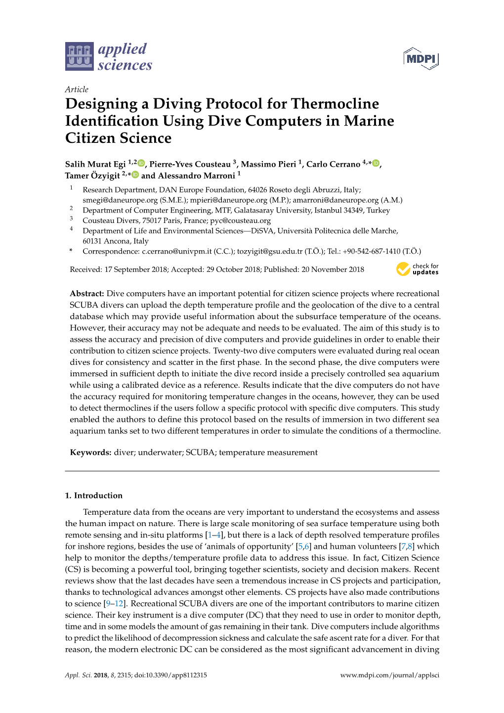 Designing a Diving Protocol for Thermocline Identification Using