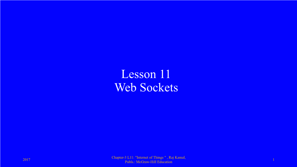 Lesson 11 Web Sockets