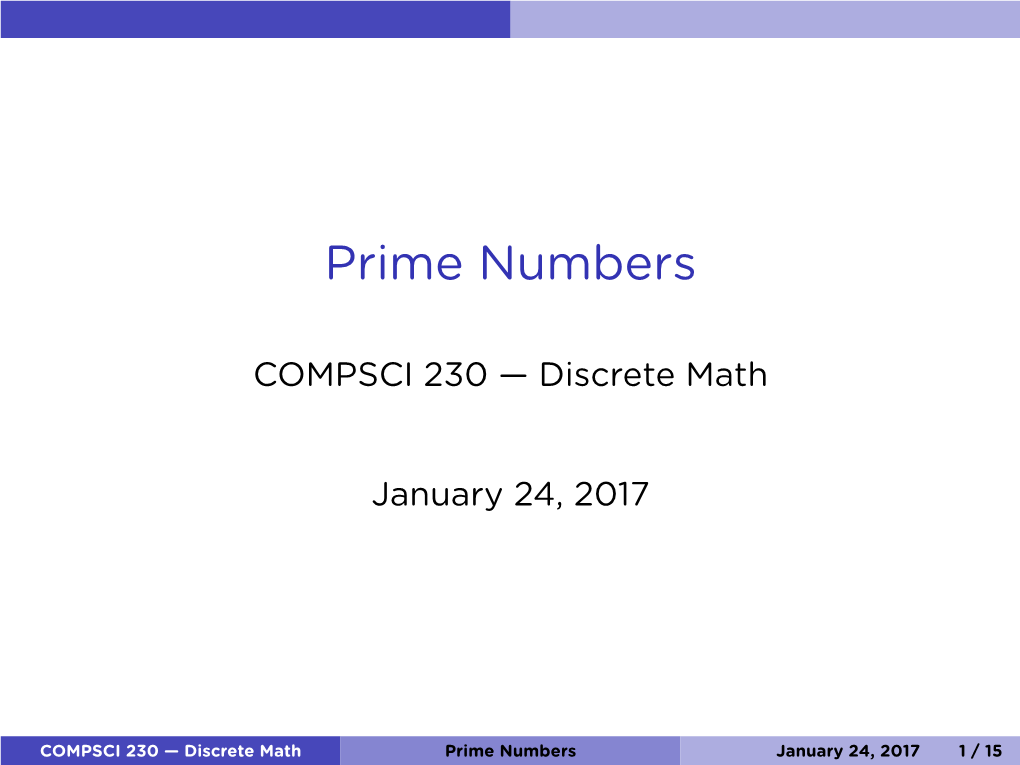 Prime Numbers