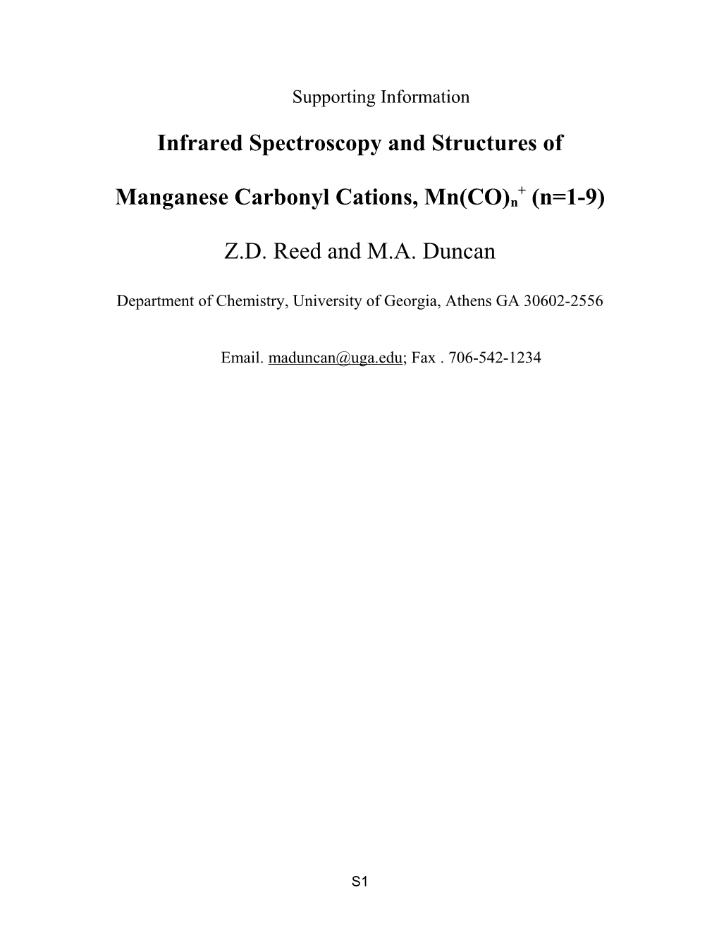 Infrared Spectroscopy and Structures of Manganese Carbonyl Cations, Mn(CO)N+ (N=1-9)