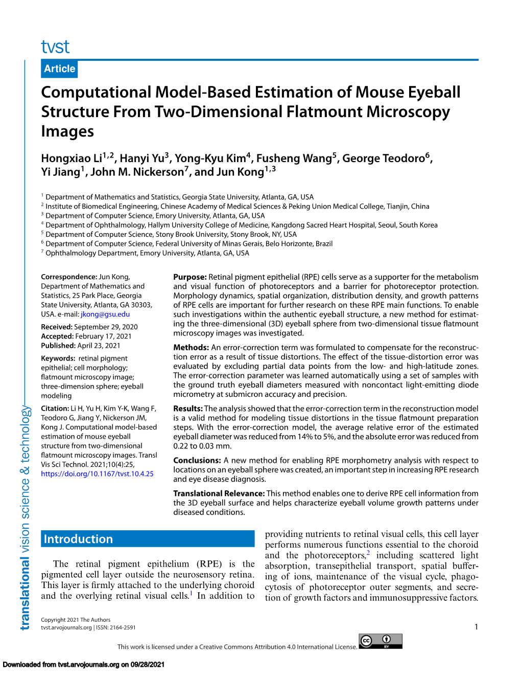 Computational Model-Based Estimation of Mouse Eyeball Structure from Two-Dimensional Flatmount Microscopy Images