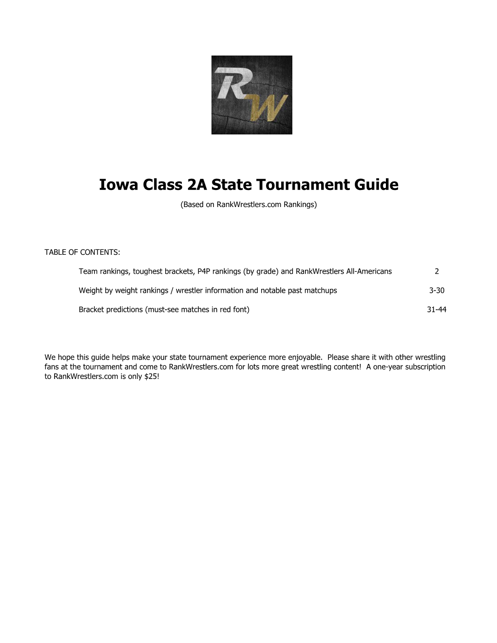 Iowa Class 2A State Tournament Guide