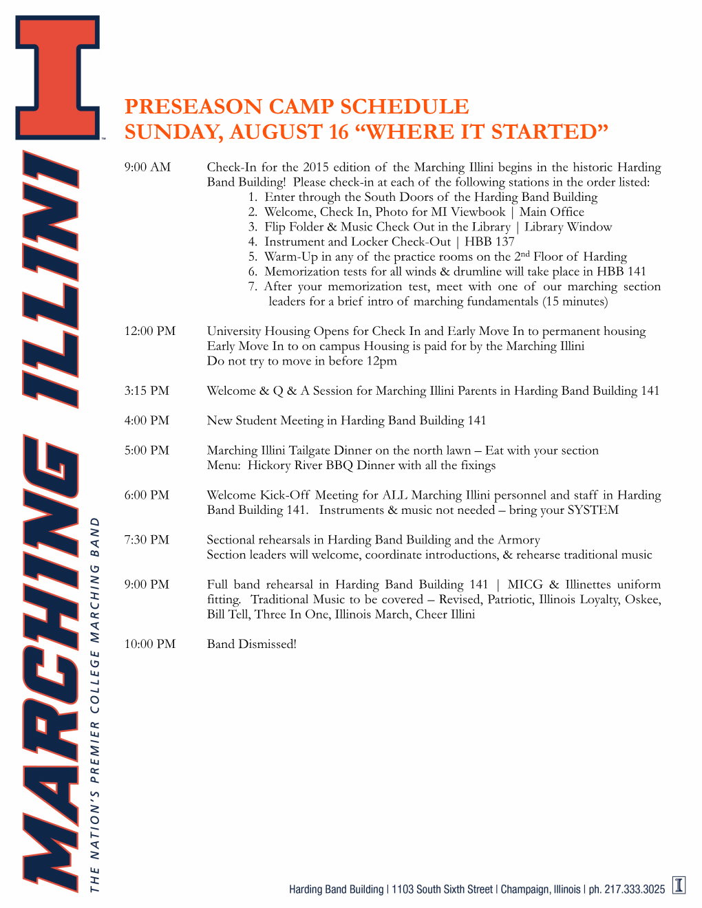 Preseason Camp-Schedule 2015